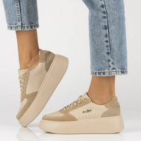 Leather sneakers Filippo DP6047/24 BE beige