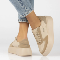 Leather sneakers Filippo DP6047/24 BE beige