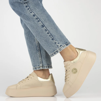 Leather sneakers Filippo DP6058/24 BE beige