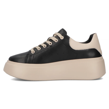 Leather sneakers Filippo DP6058/24 BK BE black-beige