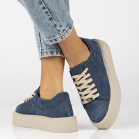 Leather sneakers Filippo DP6119/24 NV navy