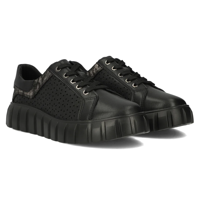 Leather sneakers Filippo DP6164/24 BK black