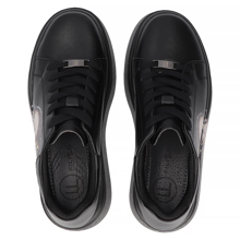 Leather sneakers Filippo DP6207/24 BK black