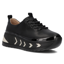 Leather sneakers Filippo DP6427/24 BK black