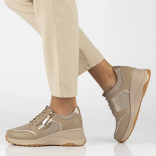 Leather sneakers Filippo DP6434/24 TP taupe