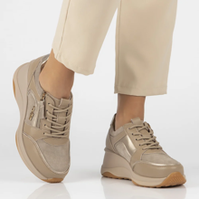 Leather sneakers Filippo DP6434/24 TP taupe