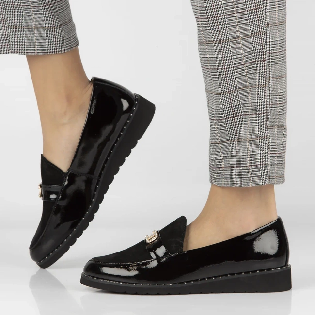 Skórzane mokasyny Filippo DP1515/24 BK czarne