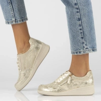 Leather sneakers Filippo DP6209/24 GO gold