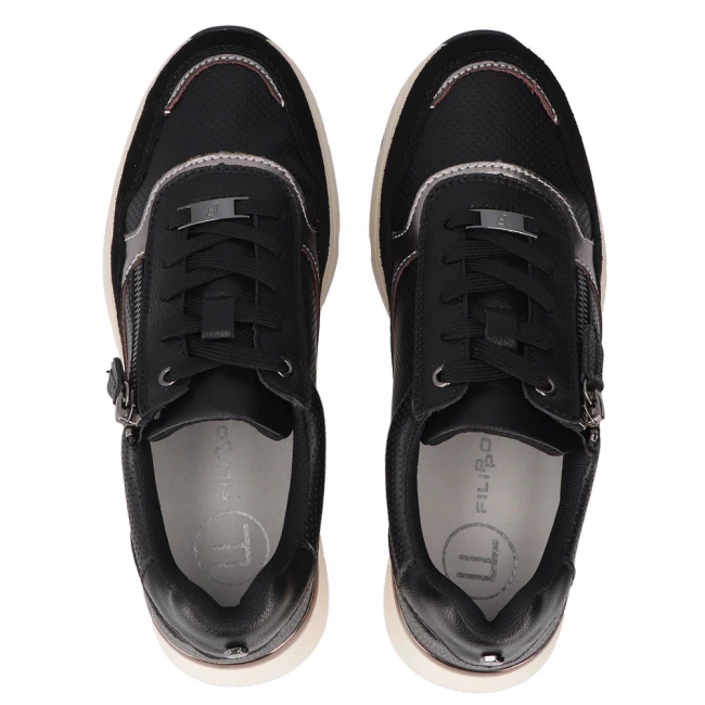 Leather sneakers Filippo DP7105/25 BK black
