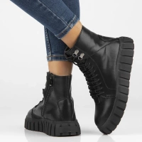 Skórzane trzewiki Filippo DBT6312/25 BK czarne