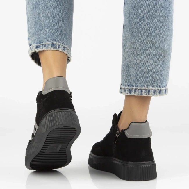 Leather sneakers Filippo DP7425/25 BK black