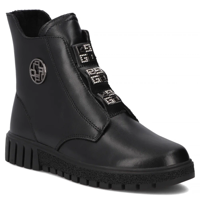 Skórzane botki Filippo DBT6360/25 BK czarne