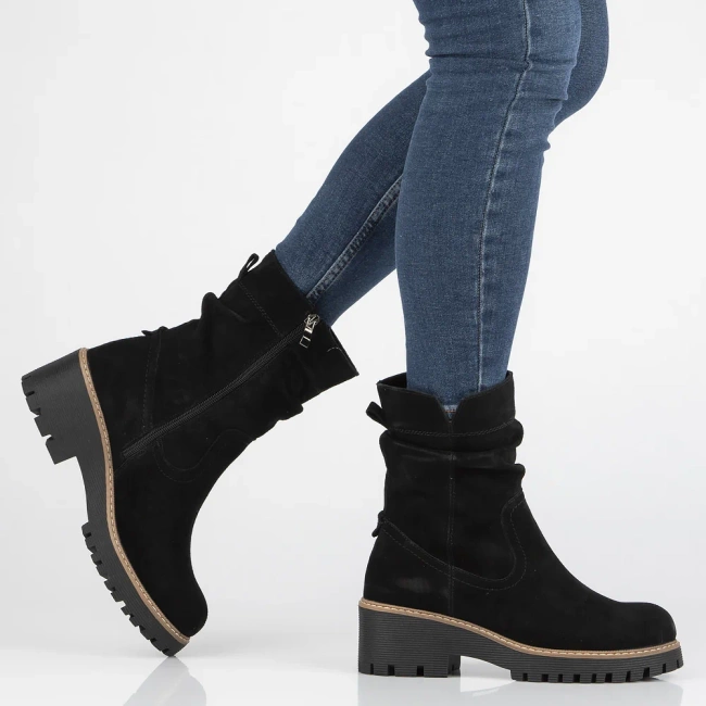 Skórzane botki Filippo DBT6402/25 BK czarne