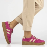 Leather sneakers Filippo DP6776/25 FH BE fuchsia