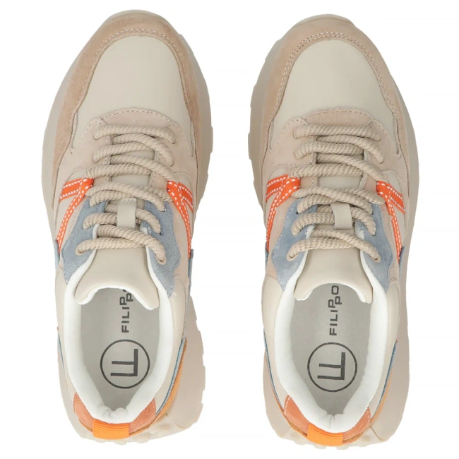 Skórzane sneakersy Filippo DP7559/26 BE OR beżowe