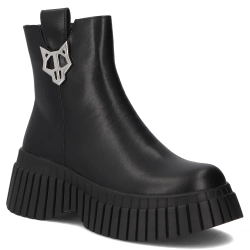 Leather ankle boots DBT7311/25 BK black