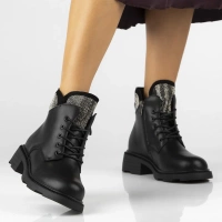 Skórzane botki Filippo DBT7296/25 BK czarne