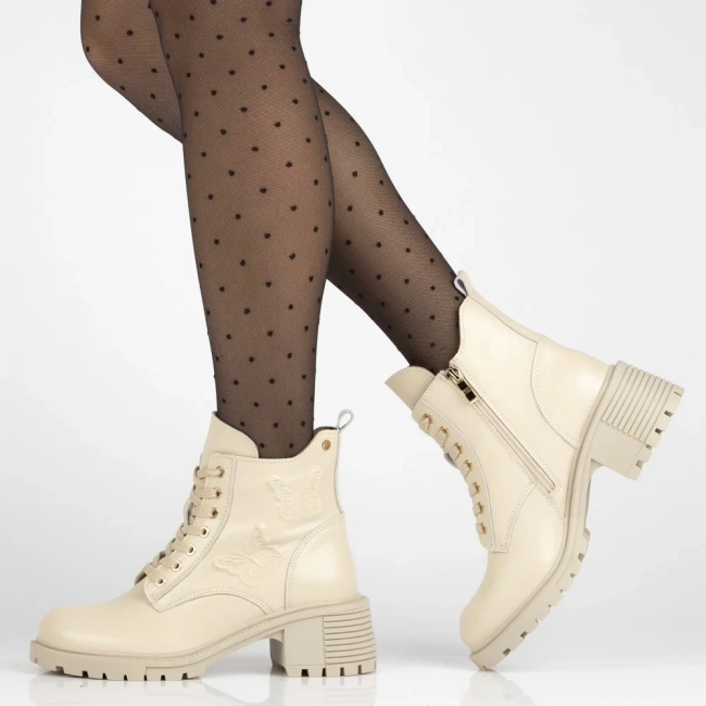 Leather ankle boots Filippo DBT7133/25 BE beige