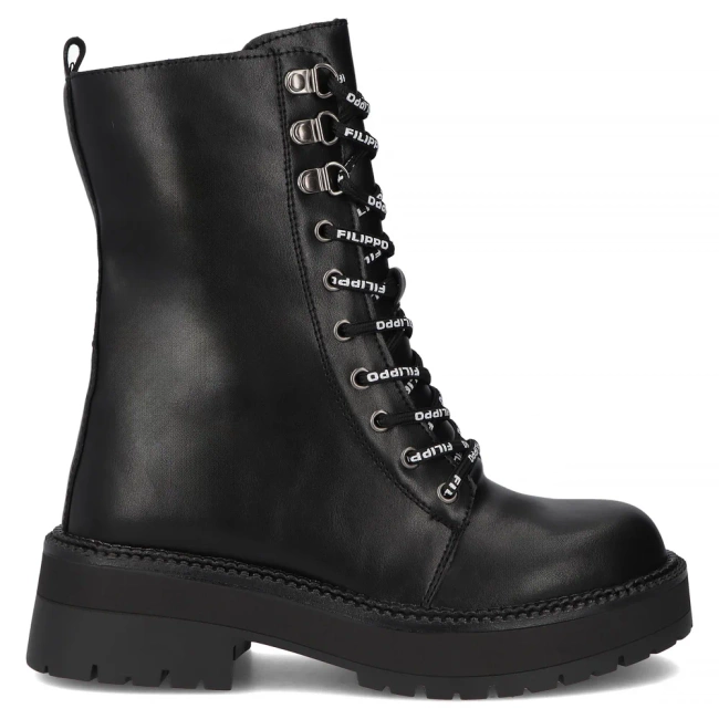 Skórzane botki typu workery Filippo DBT7256/25 BK czarne