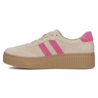 Skórzane sneakersy Filippo DP6776/25 BE FH beżowo różówe