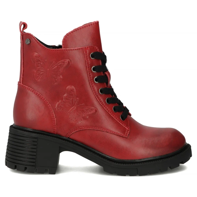 Leather ankle boots Filippo DBT7133/25 RD red