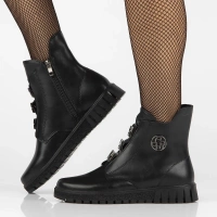 Skórzane botki Filippo DBT6360/25 BK czarne