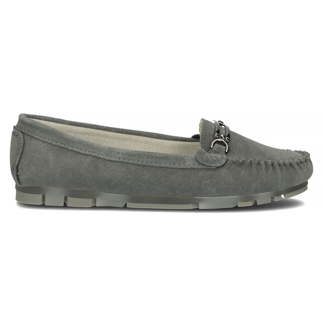 Skórzane mokasyny Filippo DP1202/23 GR szare