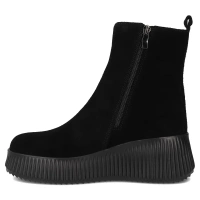 Skórzane botki na platformie Filippo DBT6392/25 BK czarne