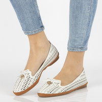 Leather openwork lords Filippo DP2034/21 WH white