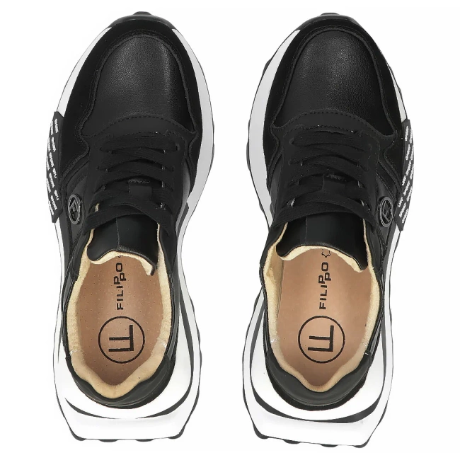 Leather sneakers Filippo DP6762/25 BK black