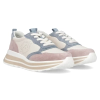 Skórzane sneakersy Filippo DP6787/25 BE BL beżowo niebieskie