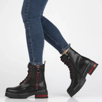 Skórzane botki typu workery Filippo DBT6601/25 BK czarne