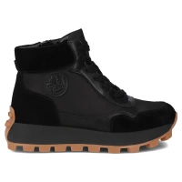 Skórzane botki na platformie Filippo DBT7158/25 BK czarne