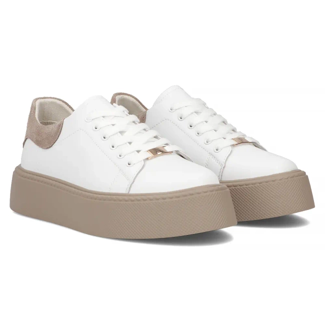 Leather sneakers Filippo DP6119/25 WH white