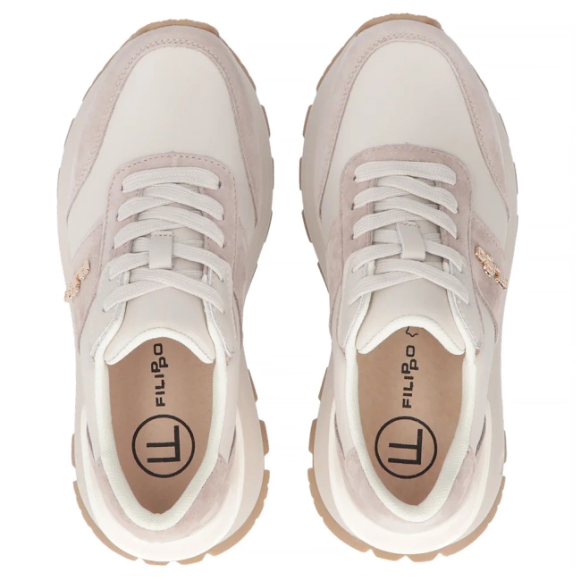 Leather sneakers Filippo DP7003/25 BE beige