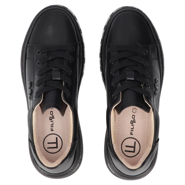 Leather sneakers Filippo DP7119/25 BK black