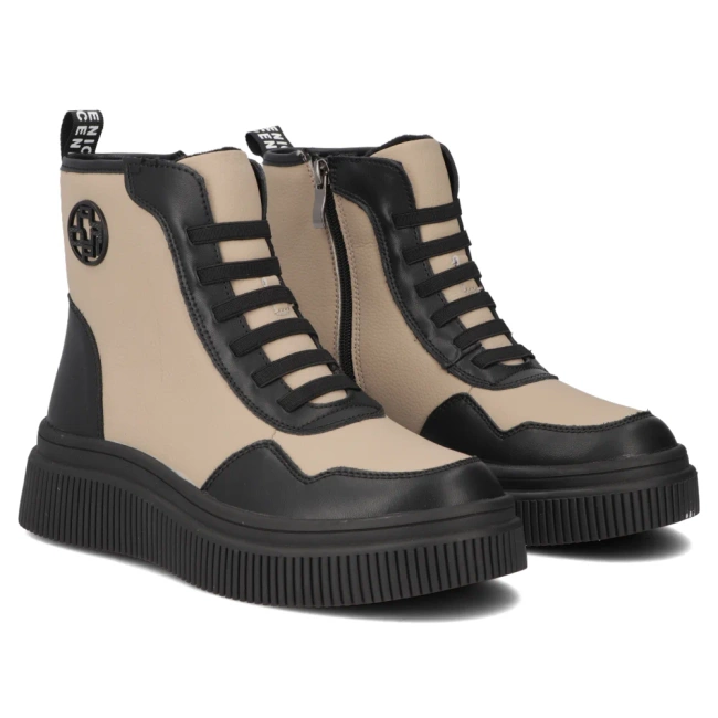 Leather ankle boots Filippo DBT7298/25 BE BK beige