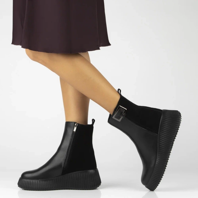 Leather ankle boots Filippo DBT7268/25 BK black