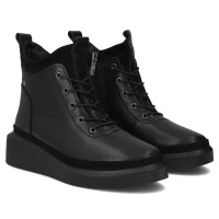 Skórzane botki na platformie Filippo DBT4799/25 BK czarne