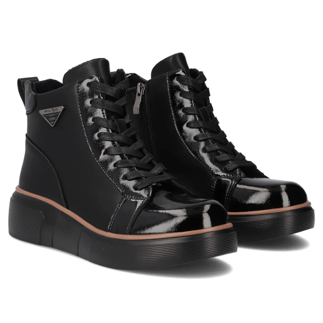 Leather ankle boots DBT6453/25 BK black