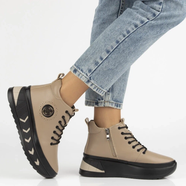 Leather ankle boots DBT4214/25 TP taupe