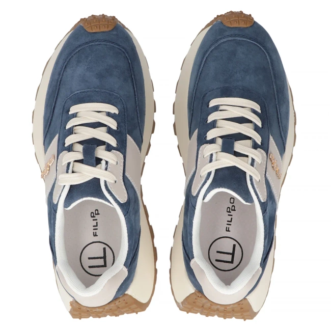 Leather sneakers Filippo DP6785/25 BL blue