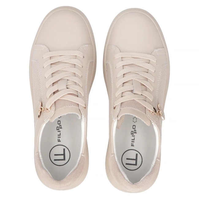 Leather sneakers Filippo DP6860/25 BE beige