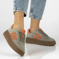 Leather shoes Filippo DP7114/25 KH grey