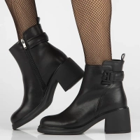 Leather ankle boots DBT6547/24 BK black