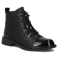 Skórzane botki Filippo DBT7154/25 BK czarne