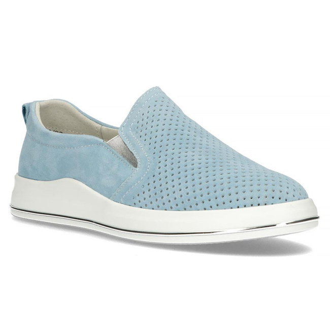 Skórzane półbuty Filippo DP3622/22 BL niebieskie