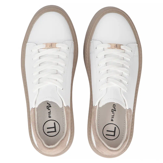 Leather sneakers Filippo DP6119/25 WH white