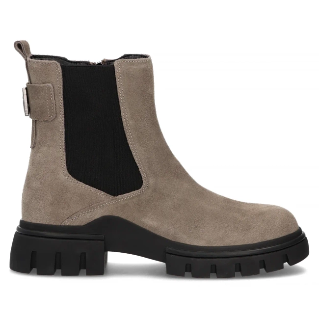 Skórzane botki na platformie Filippo DBT6384/24 TP taupe