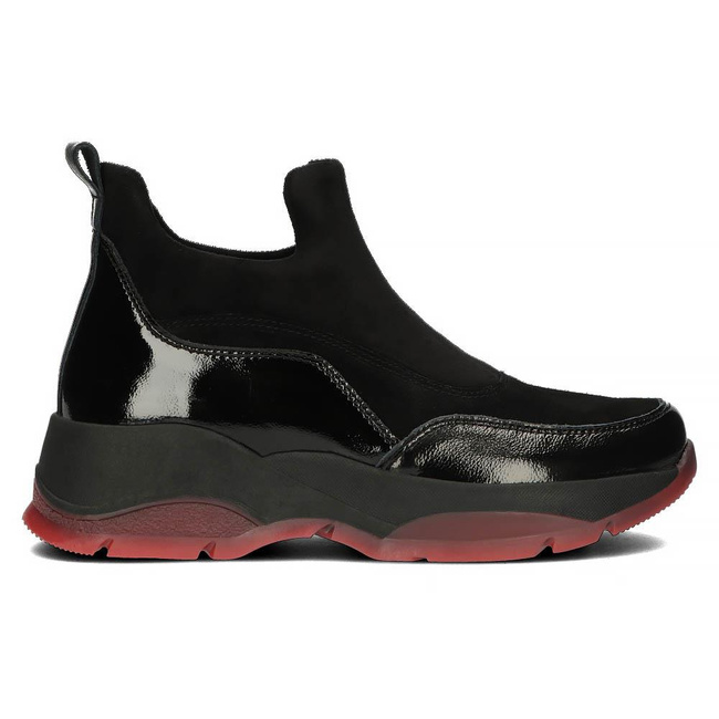 Skórzane półbuty na platformie Filippo DP4202/22 BK czarne